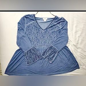 New Blue Embroidered Tunic XXL